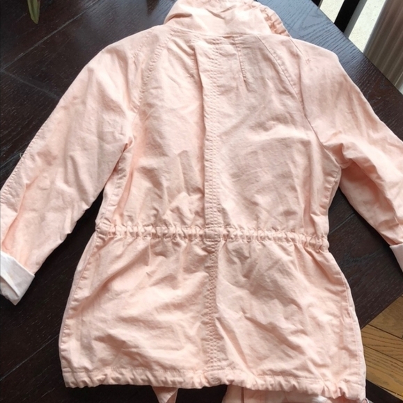 Loft Soft Peach Pink Anorak Utility Jacket Women's Medium M Drawstring Toggle - Picture 4 of 12
